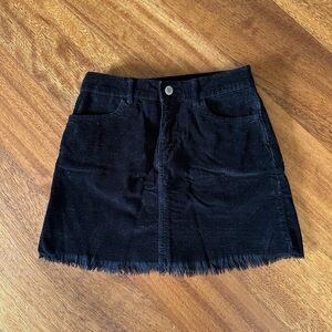 Brandy Melville black corduroy mini skirt